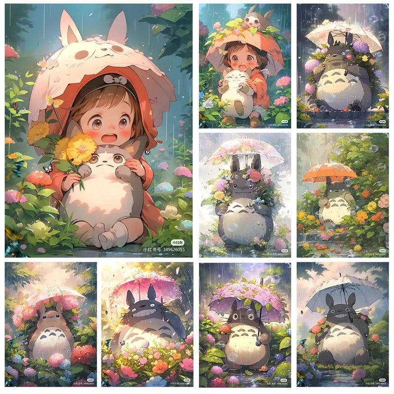 Peinture diamant Hayao Miyazaki Totoro 20x30 à 50x70 cm