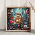 Peinture diamant hérisson fleur 20x20 à 50x50 cm – 3