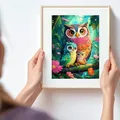 Peinture diamant hibou fleur 20 à 70 cm carré ou rond – 3