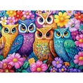 Peinture diamant hibou fleuri 20 à 70 cm – 1