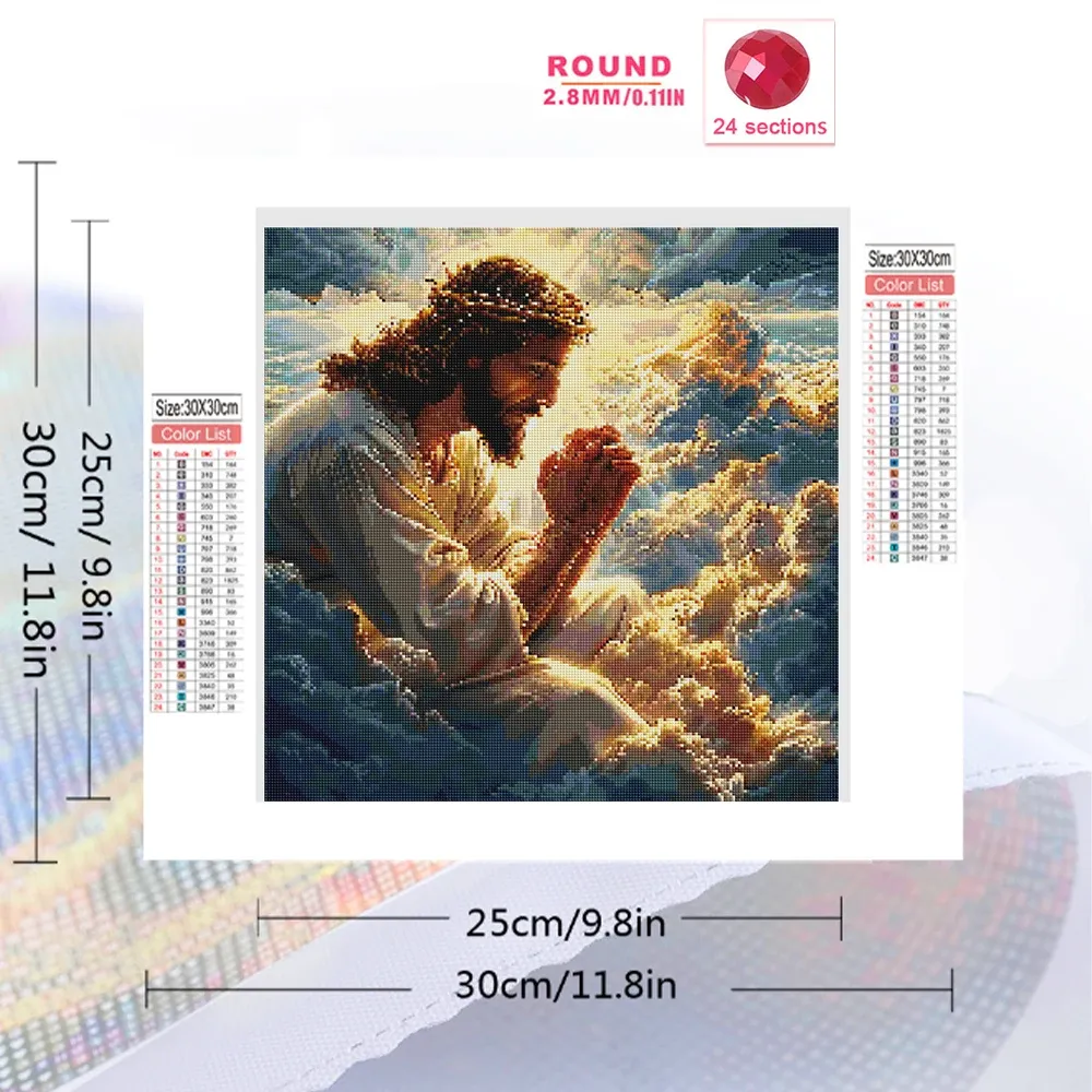 Peinture diamant Jésus 20 à 50 cm