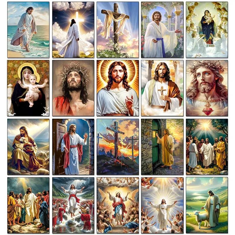 Peinture diamant Jésus 20 à 50 cm ronde ou carrée