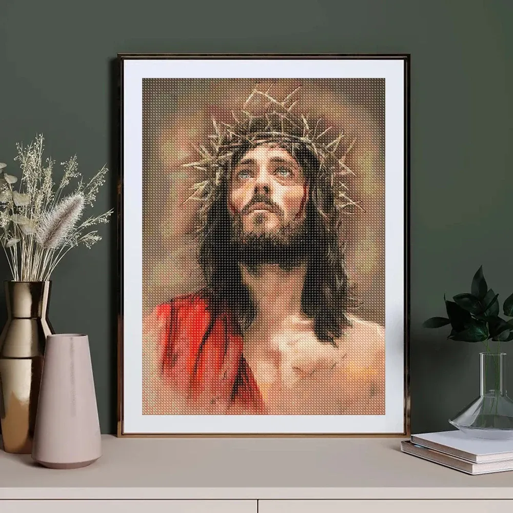 Peinture diamant Jésus 20 à 50 cm ronde ou carrée