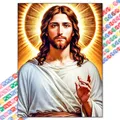Peinture diamant Jésus 20 à 50 cm ronde ou carrée – Couleur XBG-1421