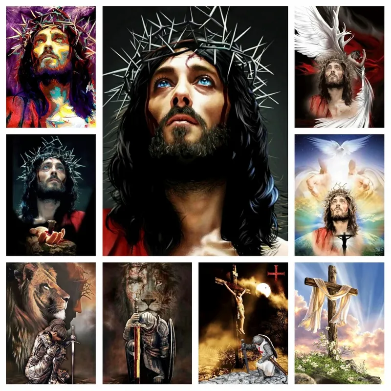 Peinture diamant Jésus 30 à 70 cm