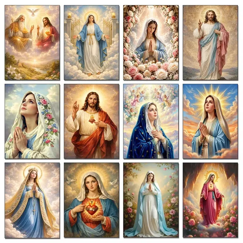 Peinture diamant Jésus et Vierge 20 à 70 cm