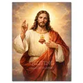 Peinture diamant Jésus et Vierge 20 à 70 cm – Couleur BLANC (01)