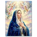 Peinture diamant Jésus et Vierge 20 à 70 cm – Couleur Bleu (08)