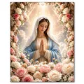 Peinture diamant Jésus et Vierge 20 à 70 cm – Couleur Bourgogne (04)