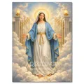 Peinture diamant Jésus et Vierge 20 à 70 cm – Couleur Rouge (03)
