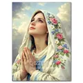 Peinture diamant Jésus et Vierge 20 à 70 cm – Couleur vert clair (11)