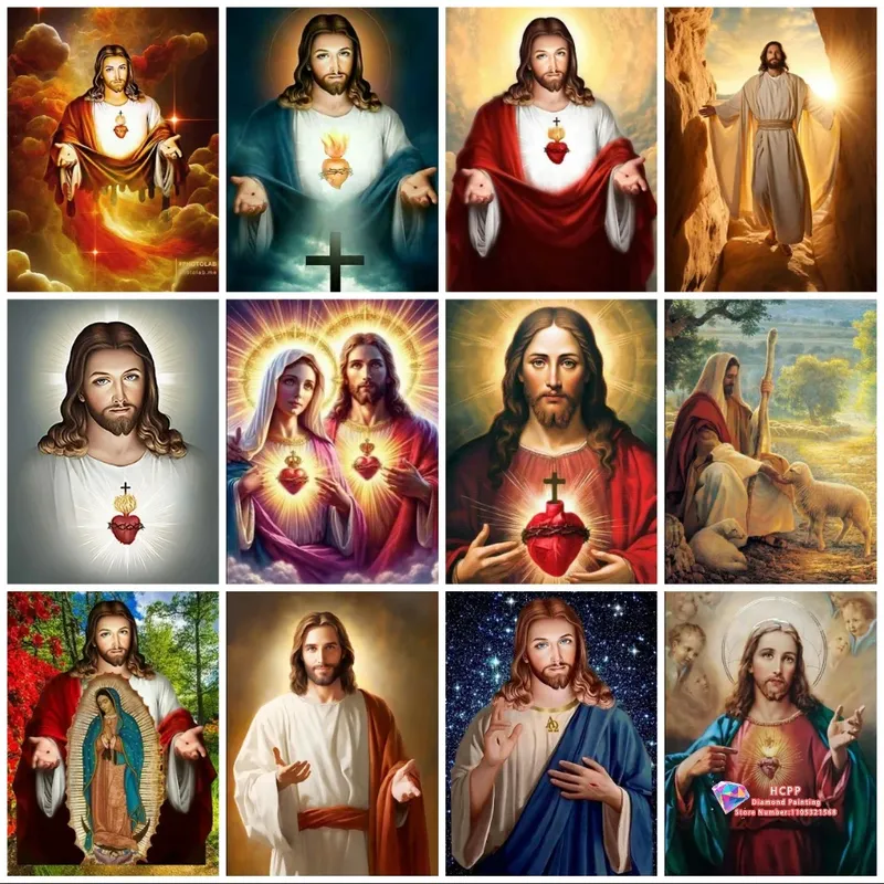 Peinture diamant Jésus Vierge 20 à 70 cm