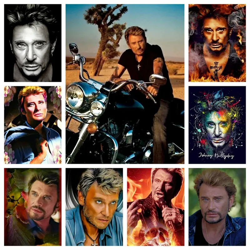 Peinture diamant Johnny Hallyday 30 à 70 cm