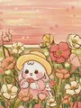 Peinture diamant lapin dessin animé 20 à 40 cm carré ou rond – Couleur RT0112