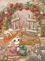 Peinture diamant lapin dessin animé 20 à 40 cm carré ou rond – Couleur RT0125
