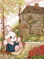 Peinture diamant lapin dessin animé 20 à 40 cm carré ou rond – Couleur RT0128