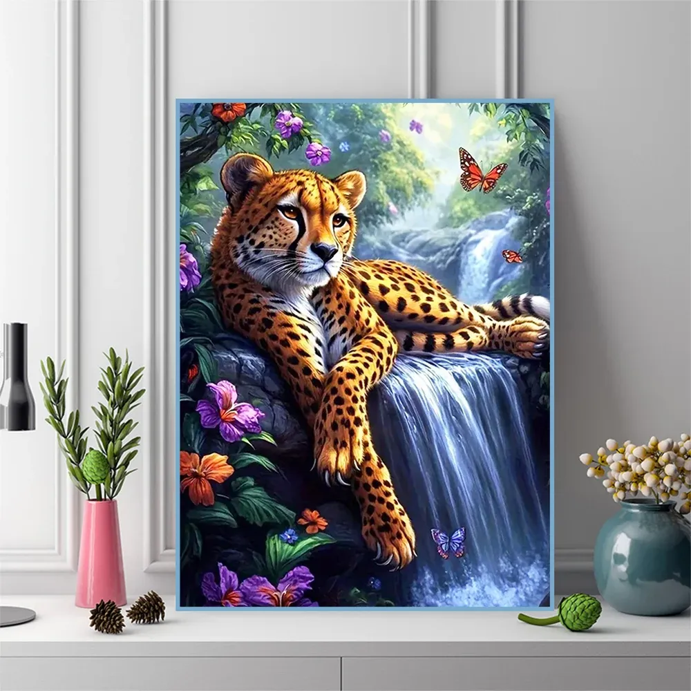Peinture diamant léopard 20 à 70 cm carré ou rond