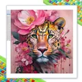 Peinture diamant léopard fleuri 30 à 50 cm – 1