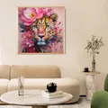 Peinture diamant léopard fleuri 30 à 50 cm – 3