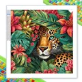 Peinture diamant léopard fleuri 30 à 50 cm – Couleur KEP-907U