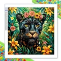 Peinture diamant léopard fleuri 30 à 50 cm – Couleur KEP-909U