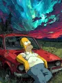 Peinture diamant Les Simpsons 20 à 70 cm – Couleur Bleu marine (09)