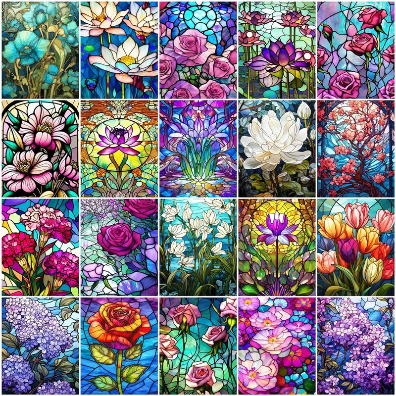 Peinture diamant lilas lotus rose 20 à 60 cm