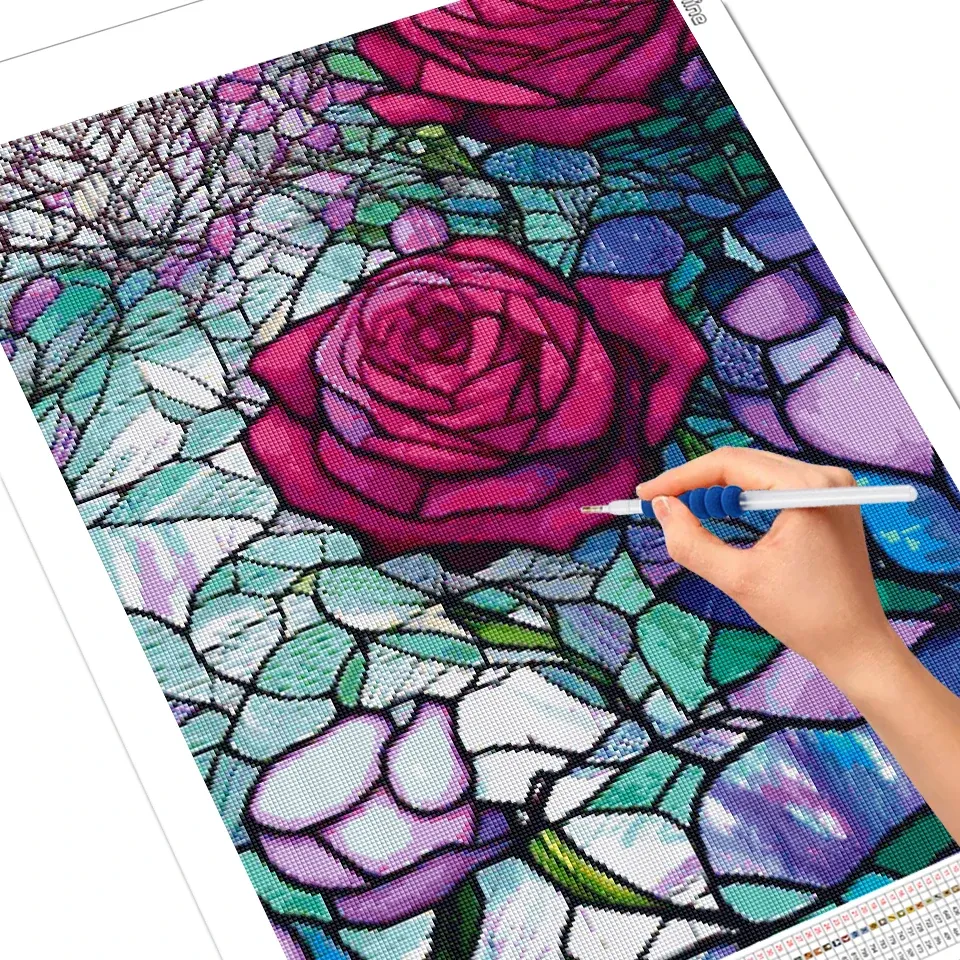Peinture diamant lilas lotus rose 20 à 60 cm