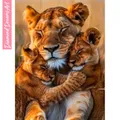 Peinture diamant lion 20 à 70 cm rond – 1