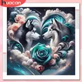 Peinture diamant loup animal fleur 20 à 50 cm – 1