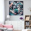 Peinture diamant loup animal fleur 20 à 50 cm – 3