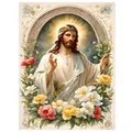 Peinture diamant Madone Jésus 20 à 70 cm – Couleur Bleu (A8)