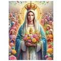 Peinture diamant Madone Jésus 20 à 70 cm – Couleur Bleu marine (A9)