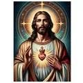 Peinture diamant Madone Jésus 20 à 70 cm – Couleur Bourgogne (A4)