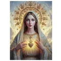 Peinture diamant Madone Jésus 20 à 70 cm – Couleur Jaune (A2)