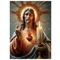Peinture diamant Madone Jésus 20 à 70 cm – Couleur Violet (A5)