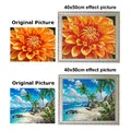 Peinture diamant maison en bois paysage de montagne grand format – 6