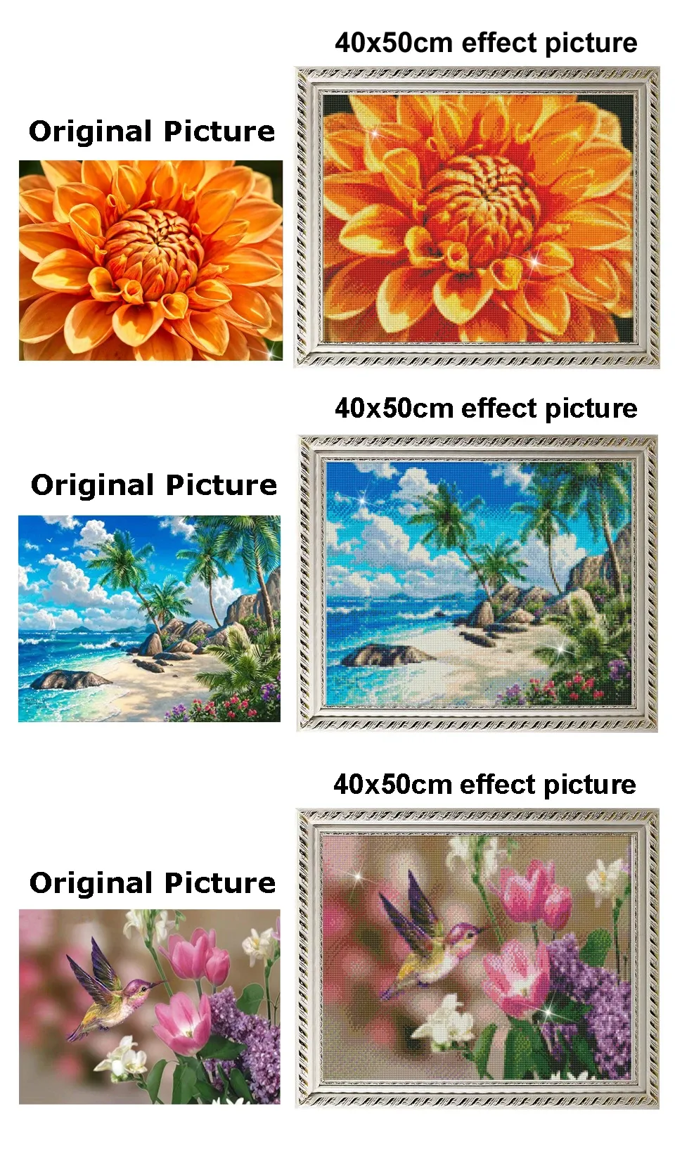 Peinture diamant maison en bois paysage de montagne grand format