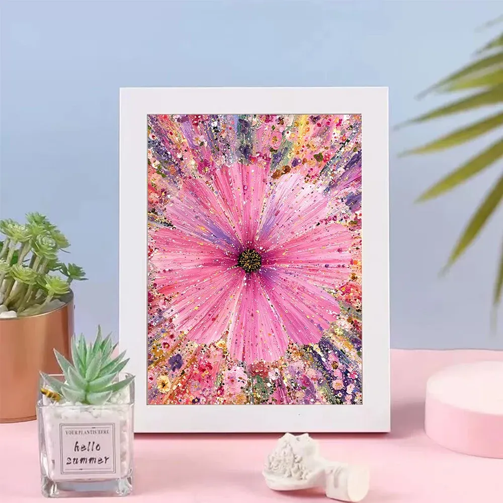 Peinture diamant marguerites abstraites 30 à 70 cm