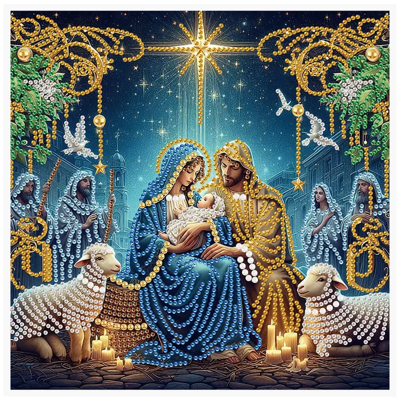 Peinture diamant Marie Jésus 30 cm