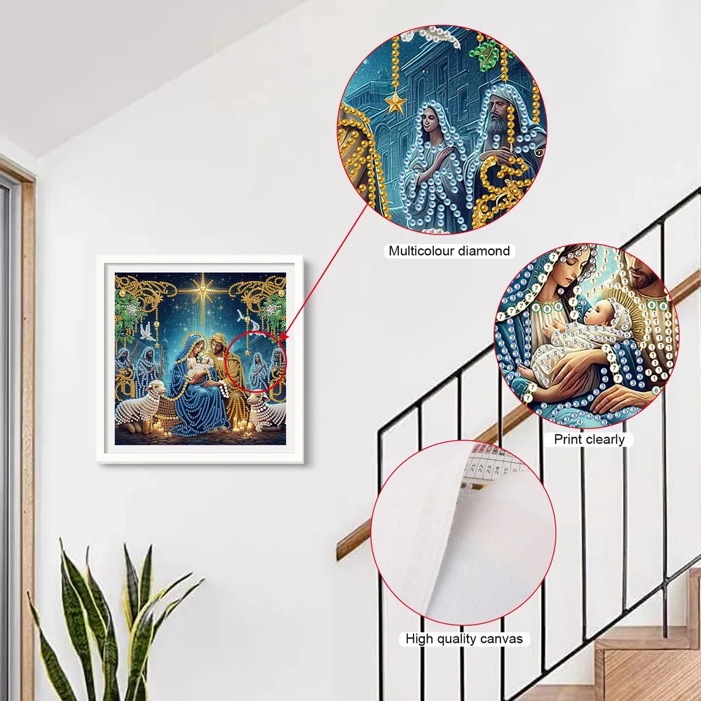 Peinture diamant Marie Jésus 30 cm