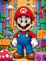 Peinture diamant Mario Bros 20 à 70 cm ronde ou carrée – Couleur A13