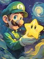 Peinture diamant Mario Bros 20 à 70 cm ronde ou carrée – Couleur Bleu (A8)