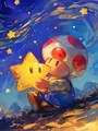 Peinture diamant Mario Bros 20 à 70 cm ronde ou carrée – Couleur Bleu marine (A9)