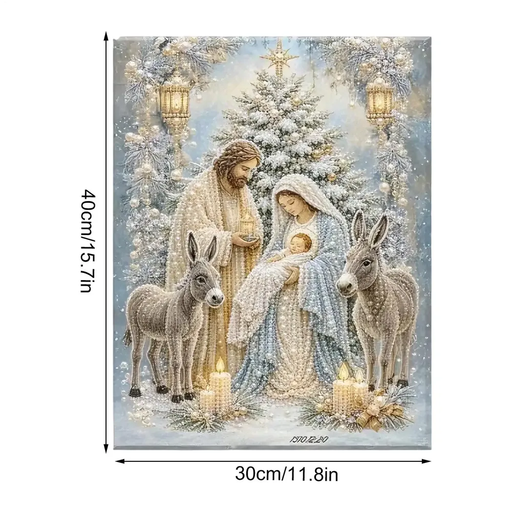 Peinture diamant Nativité avec cadre Noël