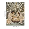 Peinture diamant Nativité avec cadre Noël – Couleur Rouge (D)
