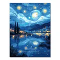 Peinture diamant nuit ciel étoilé 20 à 40 cm carré ou rond – Couleur BLANC (XP-5560)