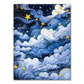 Peinture diamant nuit ciel étoilé 20 à 40 cm carré ou rond – Couleur Bourgogne (XP-5563)