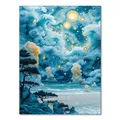 Peinture diamant nuit ciel étoilé 20 à 40 cm carré ou rond – Couleur noir (XP-5574)