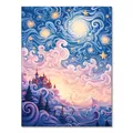 Peinture diamant nuit ciel étoilé 20 à 40 cm carré ou rond – Couleur Violet (XP-5564)